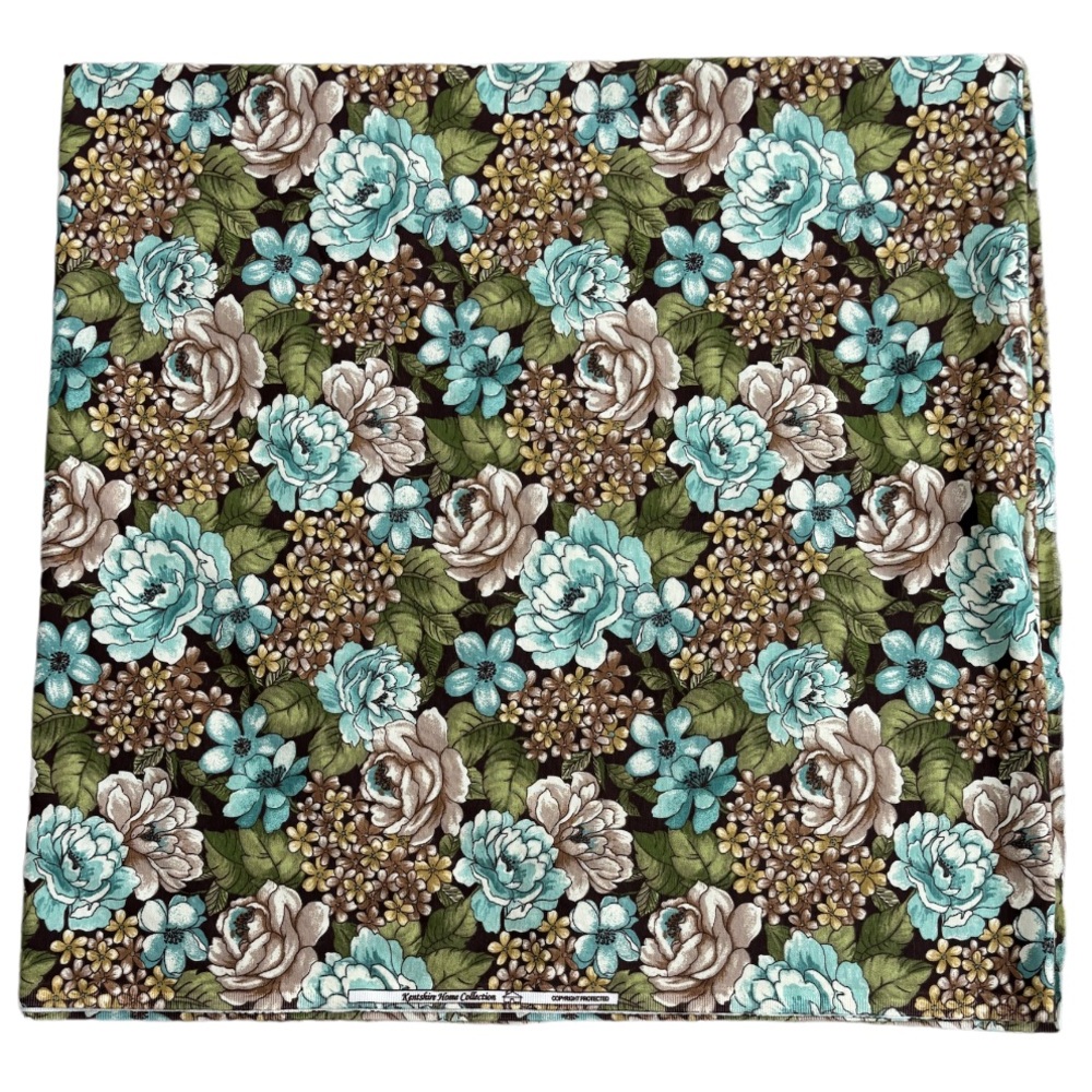 Fabric Kentshire Home Floral Quilt Crafts Sewing DIY Blue Green Turquoise Brown